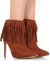 Carrey Tan Suede Tassel Ankle Boots