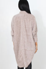 Carrie Grey Drooped Back Knitted Jumper