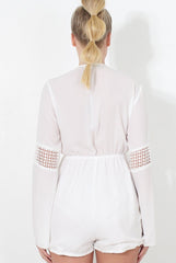 Carson White Crochet Detail Playsuit