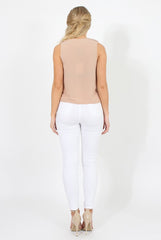 Stone Ruffle Collar V Neck Top - Cassie