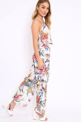 White Floral Print Cami and Trousers Co-ord - Cassidi