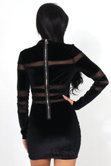 Catia Black Sheer Stripe Dress