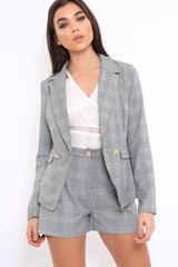 Hounds-tooth Tailored Blazer and Shorts Co-ord - Catie