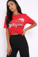 Red Reveur Slogan T-shirt - Caty