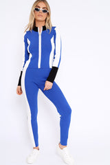 Blue White and Black Striped Tracksuit - Cayla