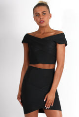Ceanna Black Bandage Cross Front Two Piece