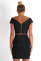 Ceanna Black Bandage Cross Front Two Piece