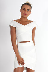 Ceanna White Bandage Cross Front Two Piece