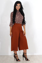 Celest Navy & Rust Print Top