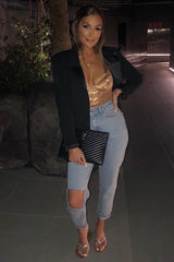 Mocha Lace Scalloped Hem Bodysuit - Celise