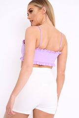 Lilac Ruffle Rouched Middle Bralet - Cellie