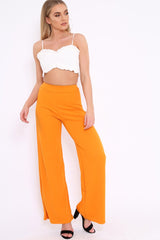 White Ruffle Rouched Middle Bralet - Cellie