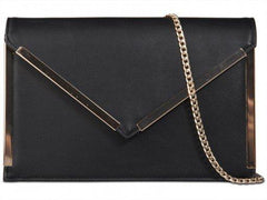 Courtney Faux Leather Metallic Trim Clutch Bag