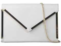 Courtney Faux Leather Metallic Trim Clutch Bag