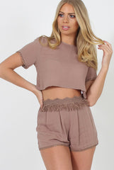 Mocha Fringed Two Piece - Chai