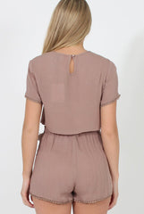 Mocha Fringed Two Piece - Chai
