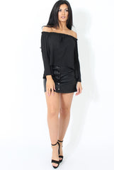 Black Bardot Three Quarter Bell Sleeve Crop- Chantelle