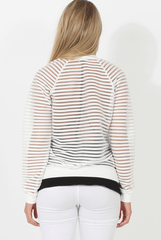 White Semi Sheer Bomber Jacket - Chante