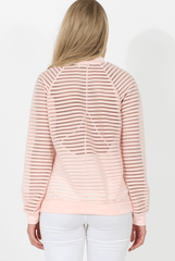 Pink Semi Sheer Bomber Jacket - Chante