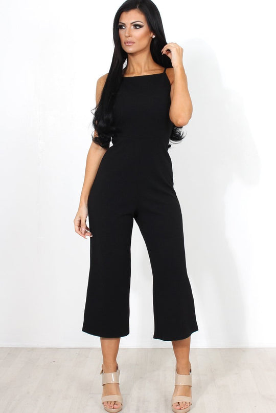 Chantelle Black High Neck Culotte Jumpsuit