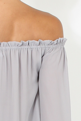Grey Bardot Three Quarter Bell Sleeve Crop- Chantelle