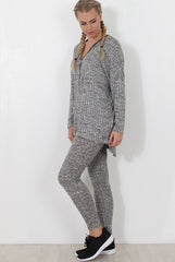 Light Grey V Neck Loungewear Set - Charlene