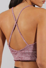 Wine Sparkle Halter Neck Crop Top - Charla