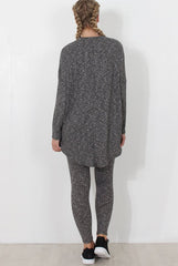 Dark Grey V Neck Loungewear Set - Charlene