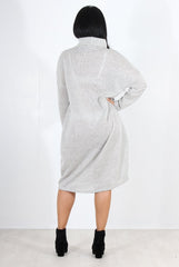 Charley Grey Cowl Neck Oversized Jumper Dress