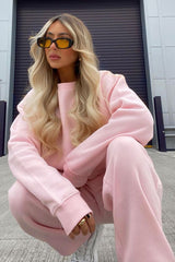 Pink 'Lazy Girls Club' Slogan Sweatshirt - Leila