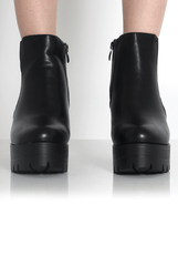 Lupe Black Snake Platform Ankle Boots