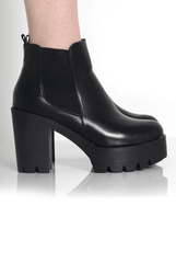 Lupe Black Snake Platform Ankle Boots
