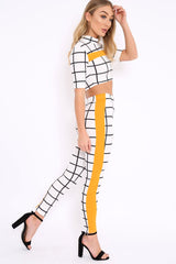 White Check and Mustard Stripe Co-ord - Lainey