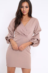Rose Striped Wrap Front Dress - Chelsea