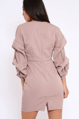 Rose Striped Wrap Front Dress - Chelsea