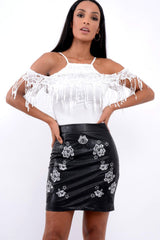 White Crochet Tassel Bodysuit - Chelsea