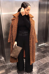 Black Tailored Wide Leg Belted Trousers - Chenelle