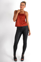 Cherry Rust Tie Back Top