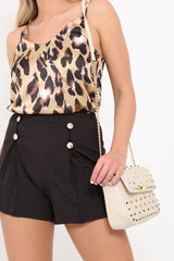 Nude Studded Cross Body Bag - Cherry