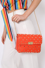 Scarlet Studded Cross Body Bag - Cherry