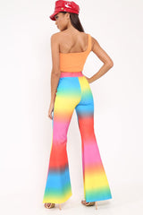 Multi Coloured Rainbow Flared Trousers - Chessa
