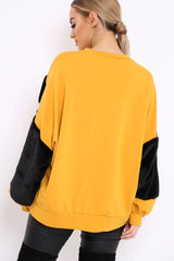 Mustard Chevron Fur Jumper - Lara
