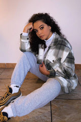 Khaki Check Pocket Front Shacket - Misa