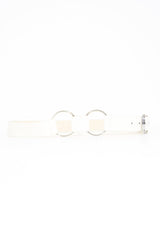 White Double Loop Silver Buckle Belt - China