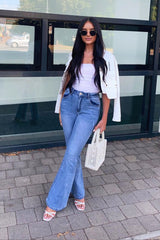 White Slinky Ruched Detail Bodysuit - Edie