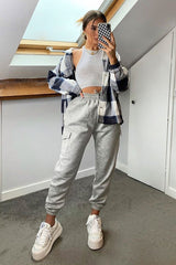 Grey Side Cargo Pocket Joggers - Chantel