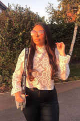 White Lace High Neck Blouse - Bay