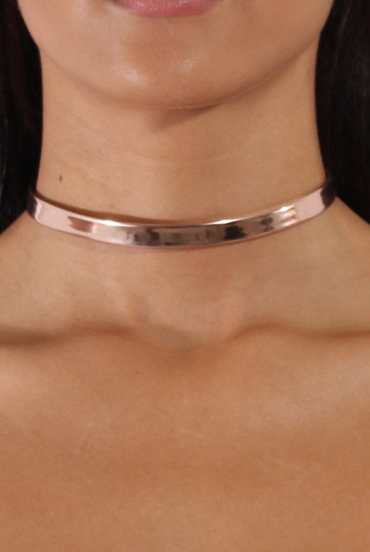 Rose Gold Metallic Choker - Aasiyah