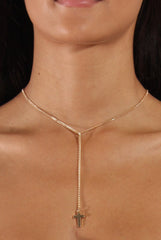 Gold Chain Cross Choker - Riona
