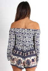 Christa Elephant Print Bell Sleeve Playsuit